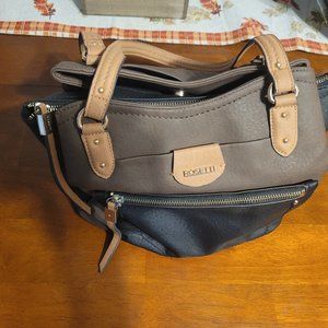 NWOT Rosetti Black and Brown Two Tone Leather Purse
